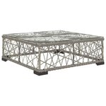 vidaXL Salon de jardin 5 Pièces avec coussins résine tressée gris
