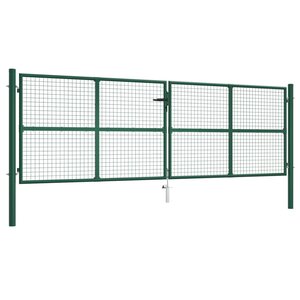 vidaXL Portail en treillis de jardin acier 390x125 cm vert