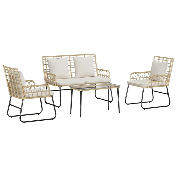 vidaXL Ensemble de meubles de jardin 4 Pièces Noir et anthracite