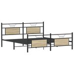 vidaXL Cadre de lit en métal sans matelas chêne sonoma 183x213 cm