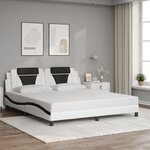 vidaXL Cadre de lit sans matelas blanc et noir 180x200 cm similicuir