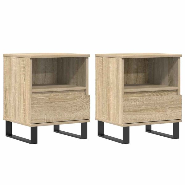 vidaXL Tables de chevet 2 Pièces chêne sonoma 40x35x50 cm bois ingénierie