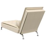 vidaXL Chaise longue de massage avec traversin crème tissu