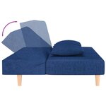 vidaXL Canapé-lit à 2 places avec deux oreillers bleu tissu