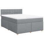 vidaXL Sommier à lattes de lit avec matelas Gris clair 160x200cm Tissu
