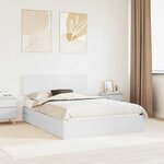 vidaXL Lit de Rangement Blanc 140 x 190 cm Bois d'ingénierie