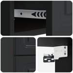 vidaXL Cabinet de chevet mural avec tiroir Noir 34 5 x 33 x 40 cm