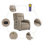 vidaXL Fauteuil de massage inclinable Cappuccino Similicuir