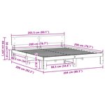 vidaXL Cadre de lit avec tête de lit marron ciré 200x200 cm en bois de pin massif