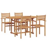 vidaXL Ensemble de salle à manger pour jardin 5 Pièces Marron