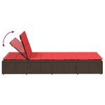 vidaXL Transat avec coussin flottant marron résine tressée