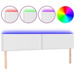 vidaXL Tête de lit à LED Blanc 200x5x78/88 cm Similicuir