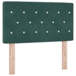 Lit à ressorts vidaXL avec matelas et LED Vert foncé 80x200 cm Velours