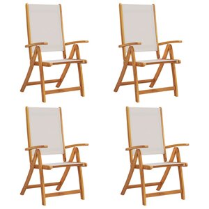 vidaXL Chaises pliables de jardin lot de 4 bois d'acacia et textilène