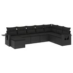 vidaXL Salon de jardin 8 Pièces avec coussins noir résine tressée