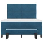 vidaXL Lit avec sommier avec matelas et banc bleu foncé 140x190 cm