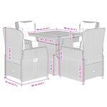 vidaXL Ensemble à manger de jardin avec coussins 5Pièces Beige poly rotin