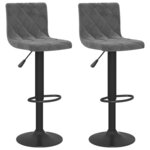 vidaXL Tabourets de bar lot de 2 gris foncé velours