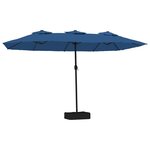 vidaXL Parasol de jardin à double tête avec LED bleu azuré 449x265 cm