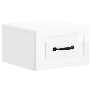 vidaXL Cabinet de chevet mural Blanc brillant 34 5 x 33 x 20 cm