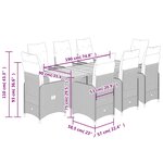 vidaXL Ensemble de bistro de jardin 9 Pièces coussins noir poly rotin