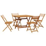 vidaXL Ensemble à manger de jardin 5 Pièces beige tissu et bois massif
