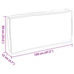 vidaXL Coussin de Palette pour Siège/Dossier Gris 120x60x12 cm Tissu Oxford