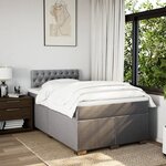 vidaXL Sommier à lattes de lit avec matelas Taupe 120x200 cm Tissu