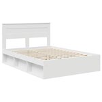 vidaXL Cadre de lit avec matelas Blanc 150 x 200 cm Pin massif