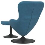 vidaXL Chaise Œuf avec Pouf with Footstool Bleu Velours