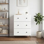 vidaXL Armoire à tiroirs Blanc 66 x 34 5 x 90 cm Bois d'ingénierie