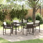 vidaXL Ensemble de salle à manger pour jardin 5 Pièces Marron polyrotin