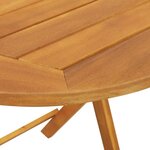 vidaXL Table de Jardin Naturel 60 x 60 x 72 cm Bois d'Acacia Massif
