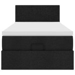vidaXL Lit ottoman avec matelas noir 100x200 cm tissu
