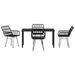 vidaXL Ensemble de salle à manger pour jardin 5 Pièces Noir Poly rotin