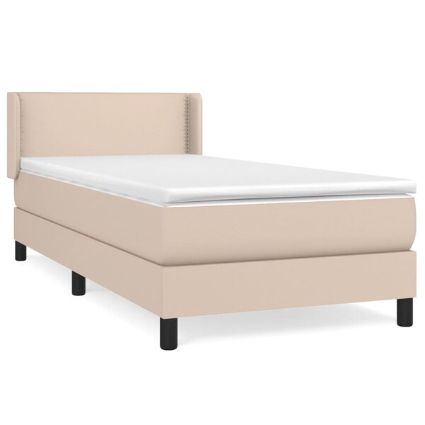 vidaXL Sommier à lattes de lit avec matelas Cappuccino 90x190 cm