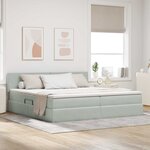 vidaXL Lit de Rangement avec matelas Gris clair 200 x 200 cm Velours