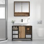 vidaXL Étagère Murale avec étagère Chêne artisanal 65 x 20 x 60 cm