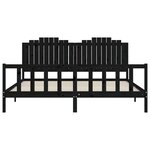 vidaXL Cadre de lit avec tête de lit noir 200x200 cm bois massif