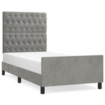 vidaXL Cadre de lit avec tête de lit Gris clair 90x190 cm Velours