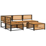 vidaXL Salon de jardin avec coussins 5 Pièces Bois d'acacia solide