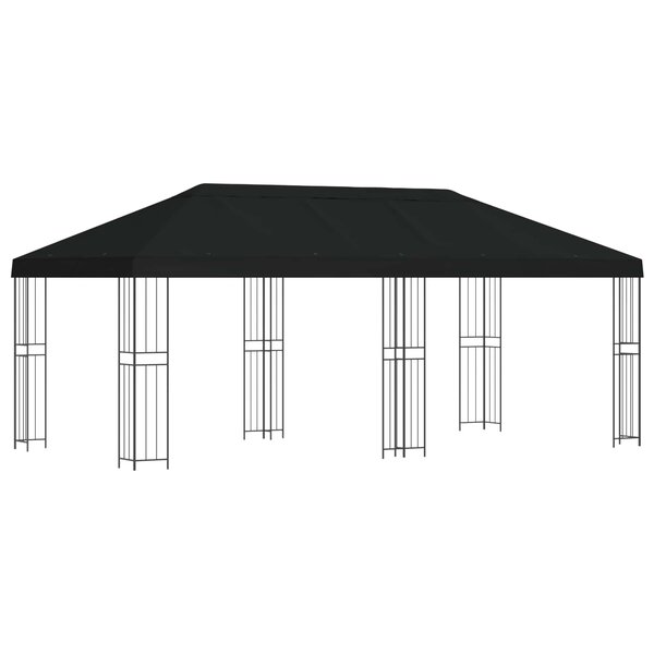 vidaXL Gazebo avec murs latéraux 6 x 3 m Noir Polyester et Acier 190
