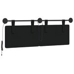 vidaXL Tête de lit suspendue Avec lumière LED Noir Tissu