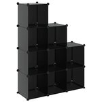vidaXL Cubes de rangement 9 Pièces Noir PP