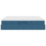 vidaXL Lit avec rangement et matelas Bleu foncé 200 x 200 cm Velours
