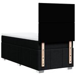 vidaXL Sommier à lattes de lit avec matelas Noir 90x200 cm Tissu