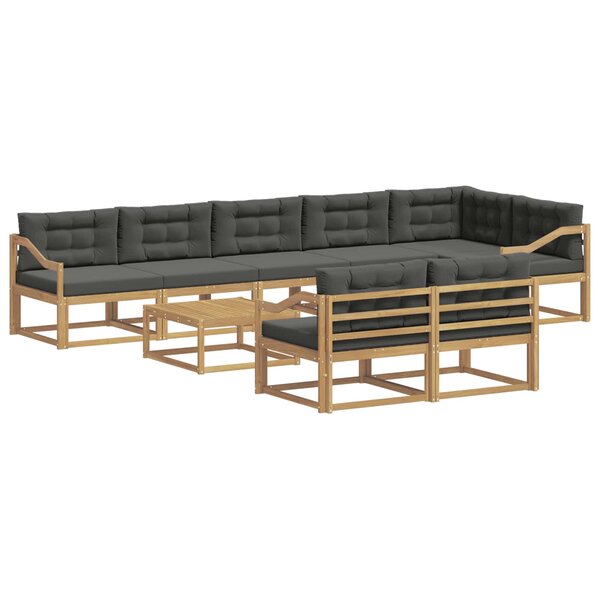 vidaXL Ensemble de canapés d'extérieur 9 Pièces Blanc et anthracite