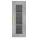vidaXL Buffet haut Gris béton 34 5x34x180 cm Bois d'ingénierie