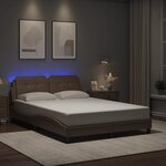 vidaXL Cadre de lit avec LED sans matelas cappuccino 140x190 cm