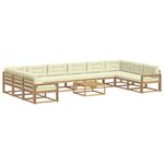 vidaXL Ensemble de canapés d'extérieur 11 Pièces Blanc et crème